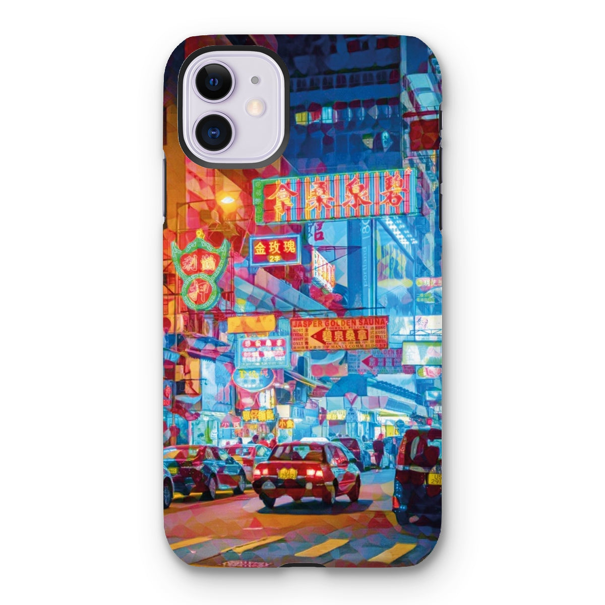 Mosaic Style Colour Pop - Hong Kong Street Scene Tough Phone Case