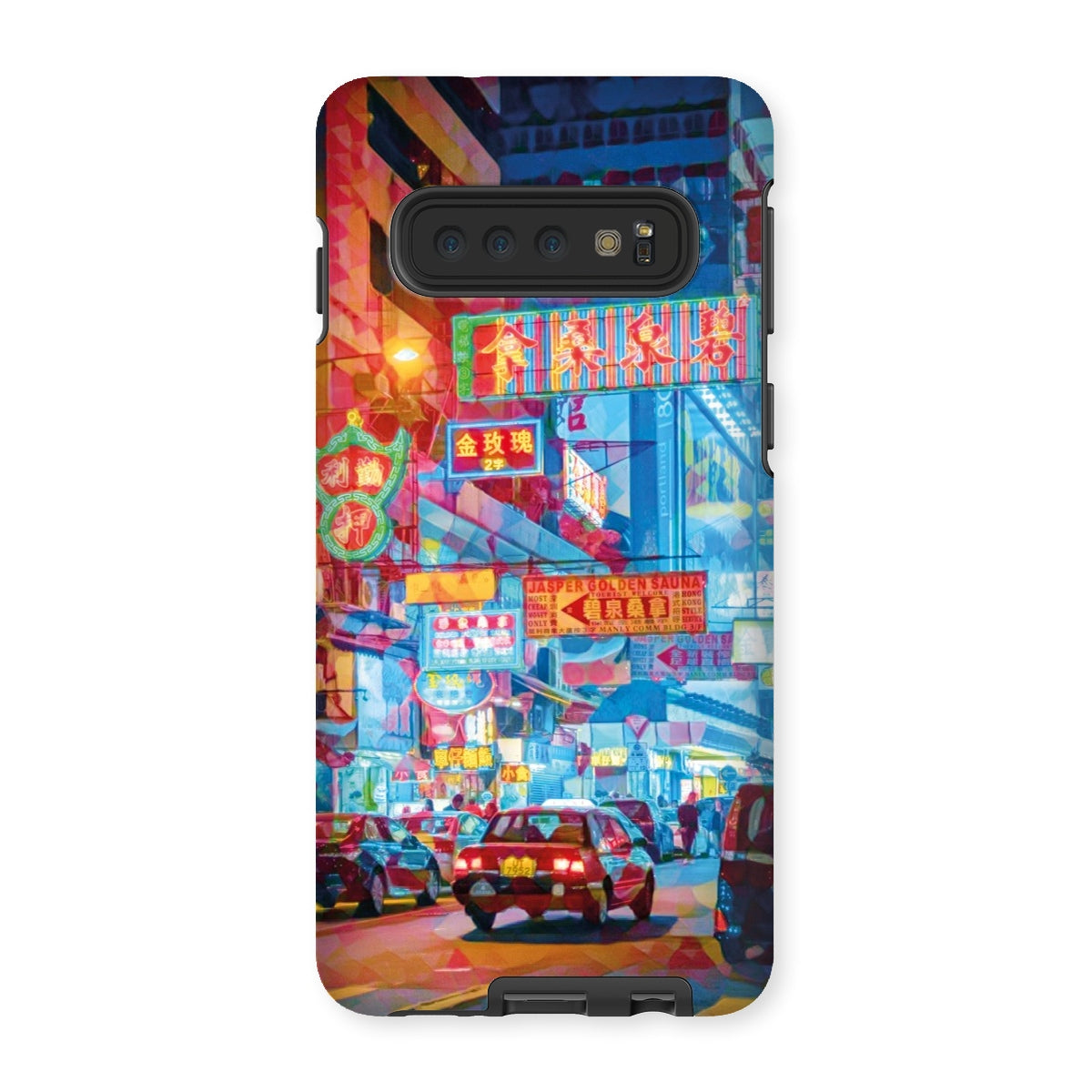 Mosaic Style Colour Pop - Hong Kong Street Scene Tough Phone Case