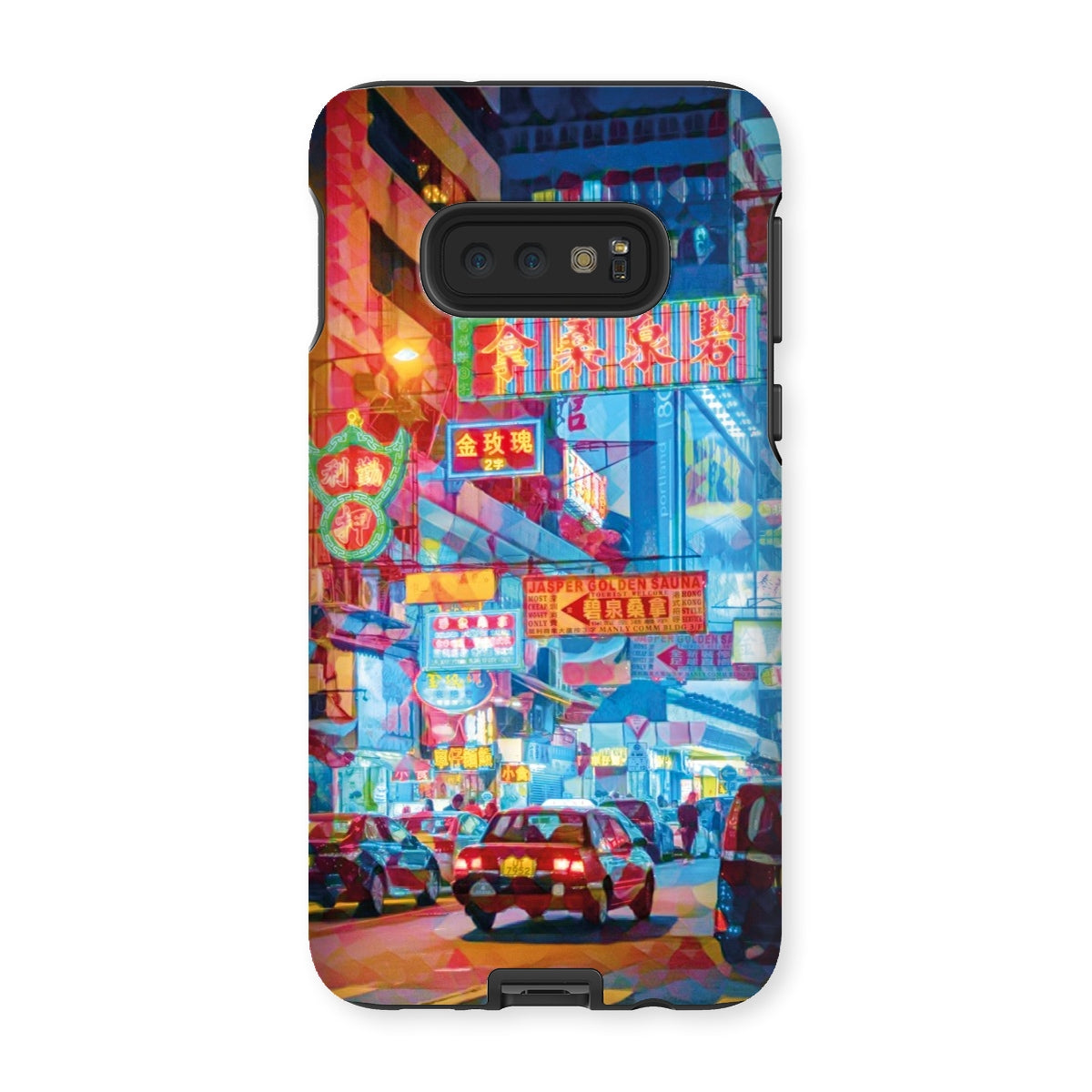 Mosaic Style Colour Pop - Hong Kong Street Scene Tough Phone Case