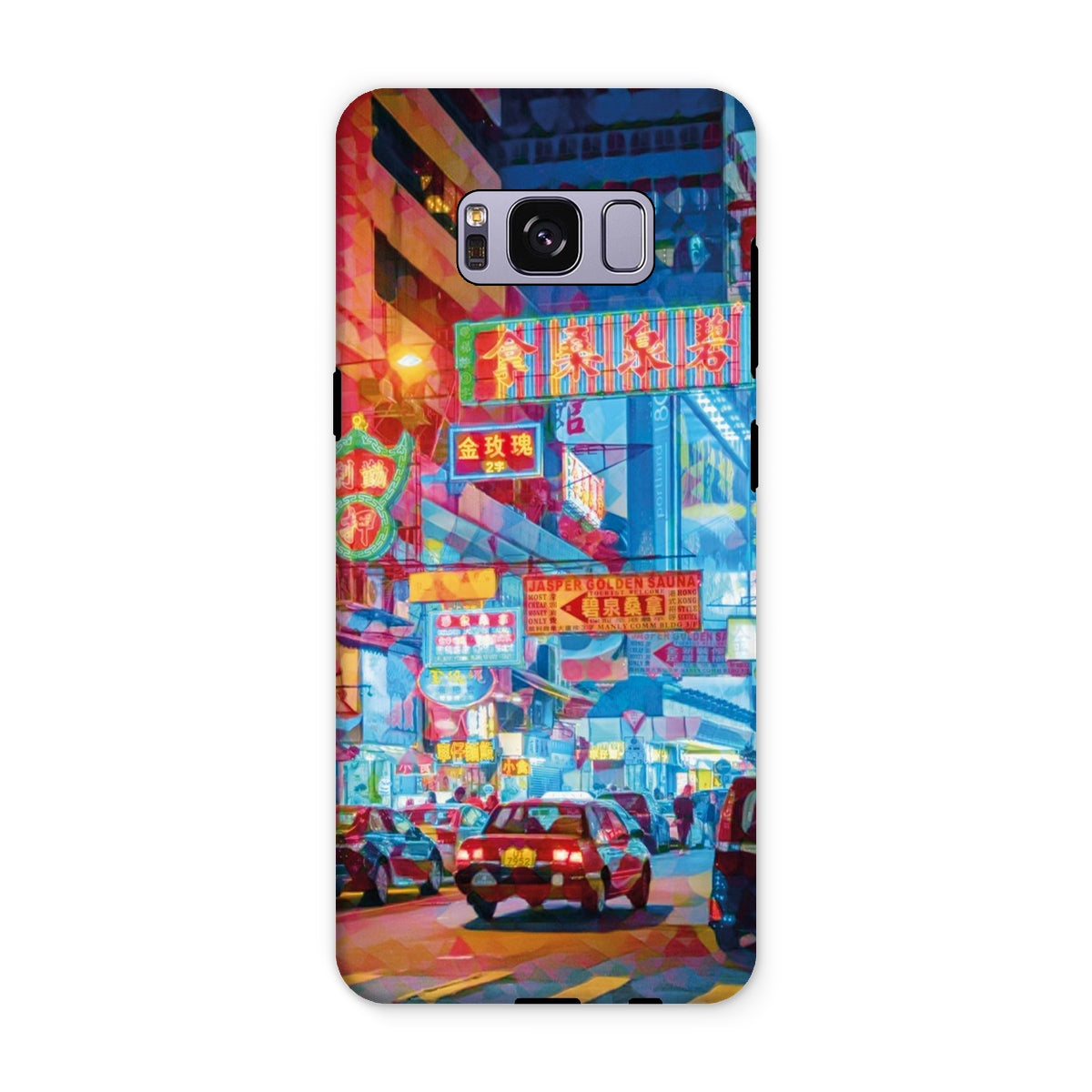 Mosaic Style Colour Pop - Hong Kong Street Scene Tough Phone Case