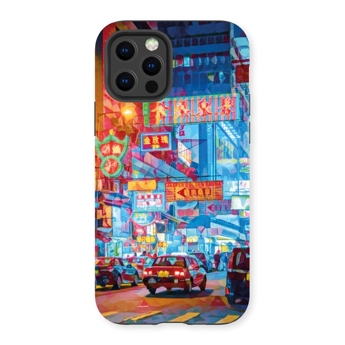 Mosaic Style Colour Pop - Hong Kong Street Scene Tough Phone Case