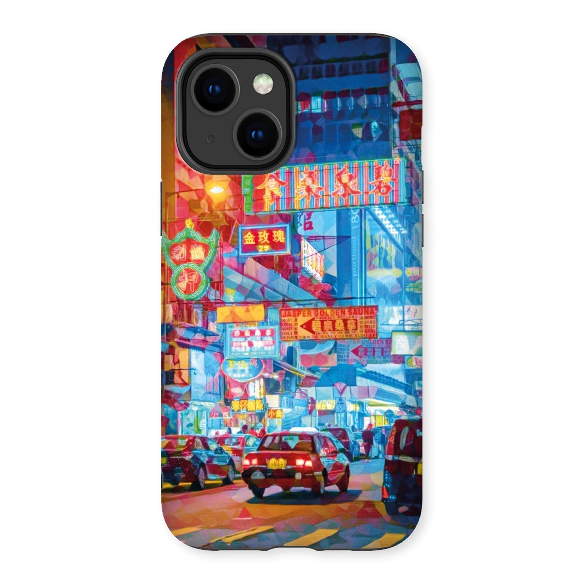 Mosaic Style Colour Pop - Hong Kong Street Scene Tough Phone Case