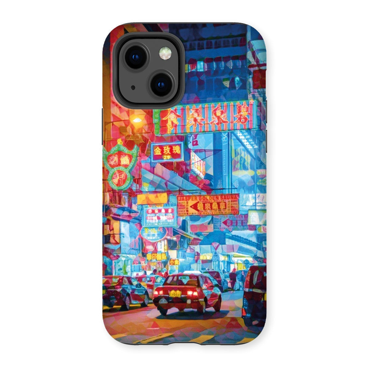 Mosaic Style Colour Pop - Hong Kong Street Scene Tough Phone Case