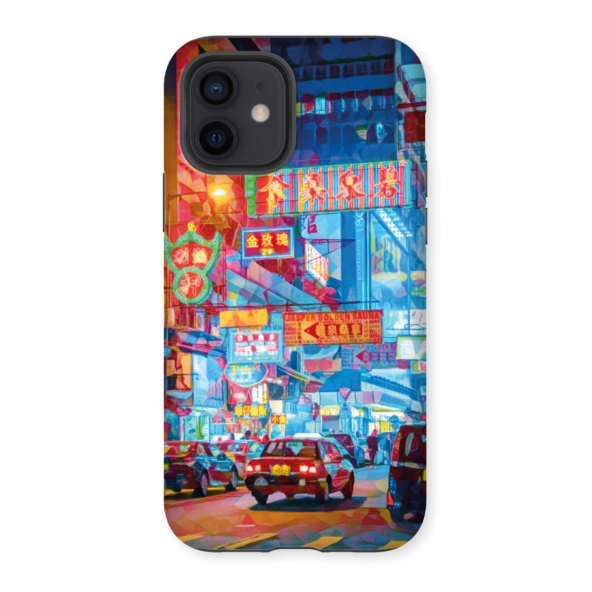 Mosaic Style Colour Pop - Hong Kong Street Scene Tough Phone Case