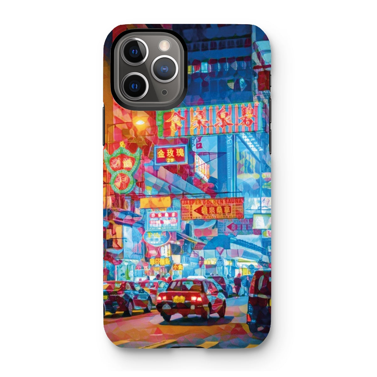 Mosaic Style Colour Pop - Hong Kong Street Scene Tough Phone Case