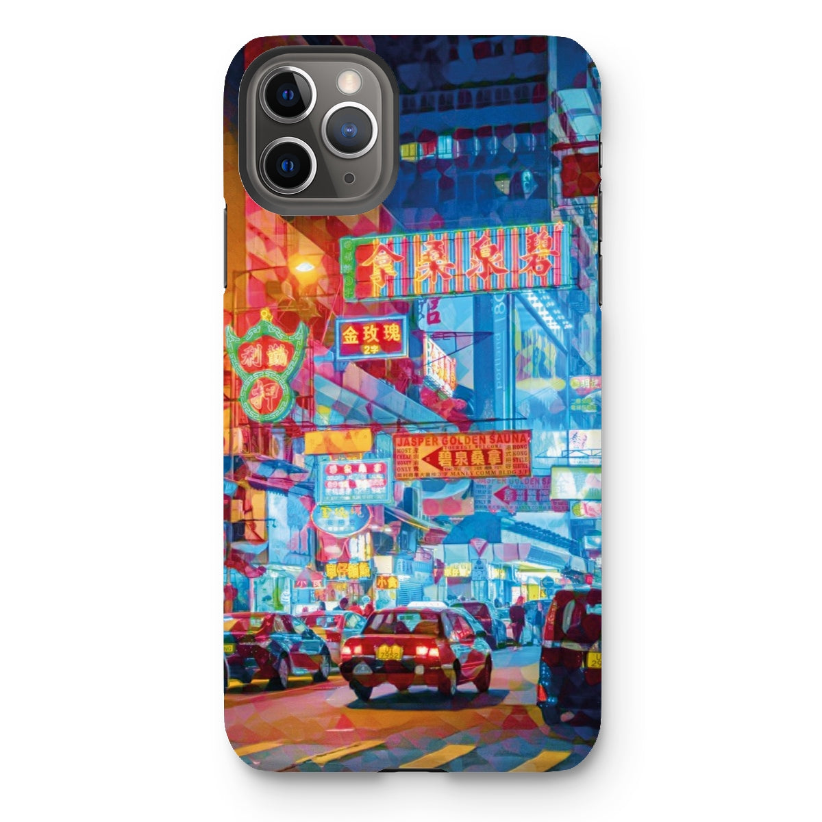 Mosaic Style Colour Pop - Hong Kong Street Scene Tough Phone Case