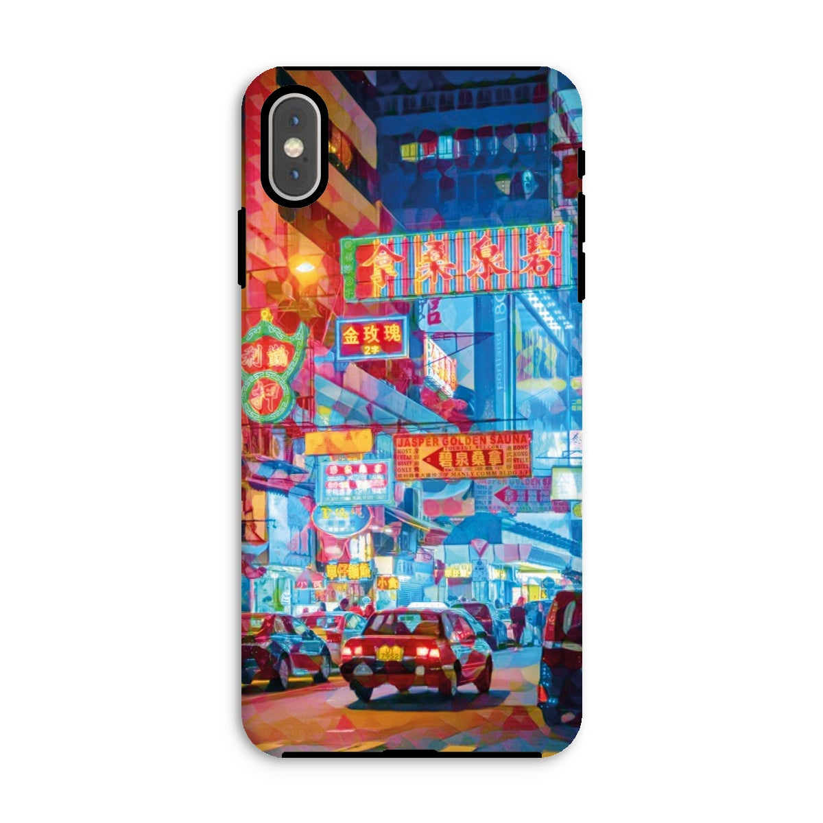 Mosaic Style Colour Pop - Hong Kong Street Scene Tough Phone Case