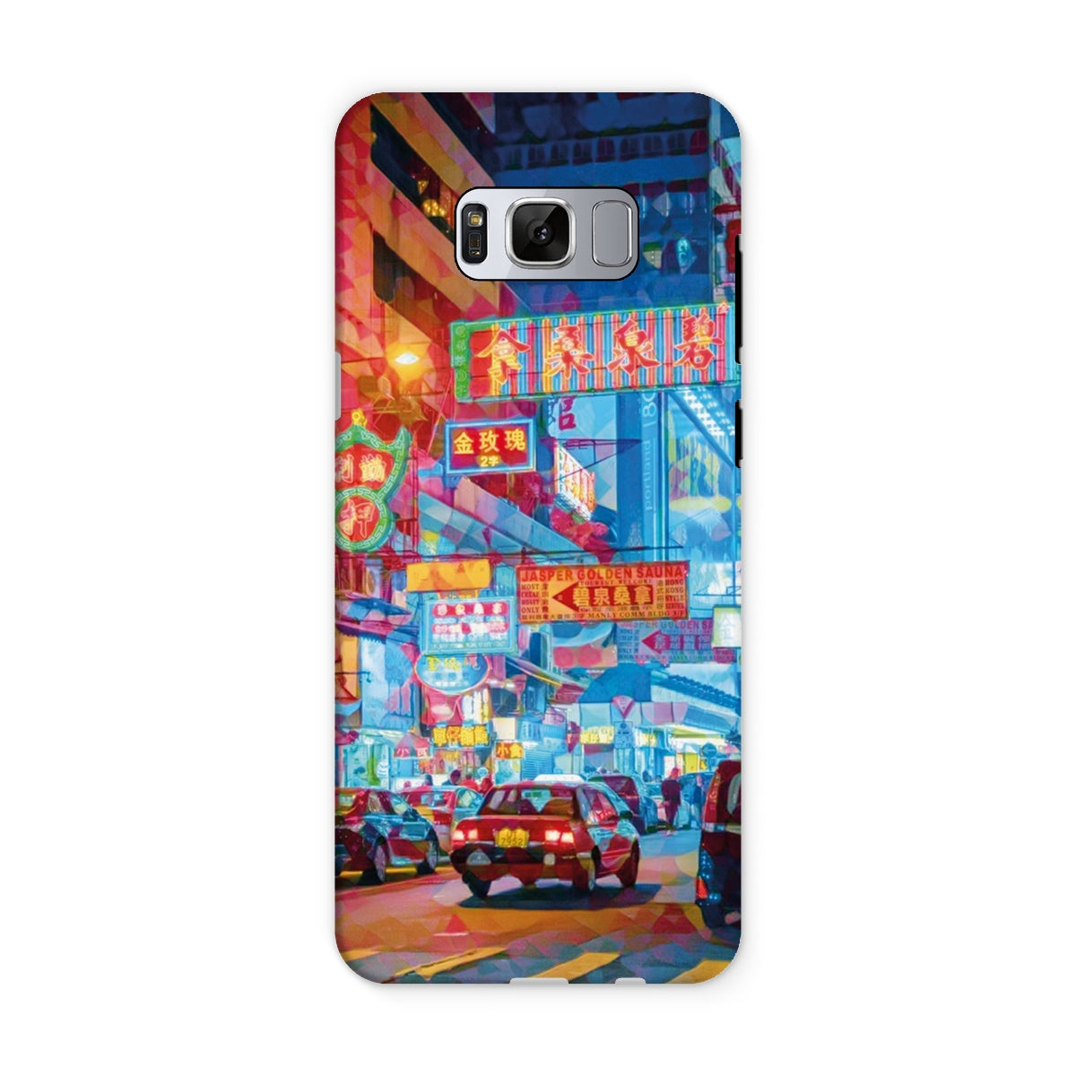 Mosaic Style Colour Pop - Hong Kong Street Scene Tough Phone Case