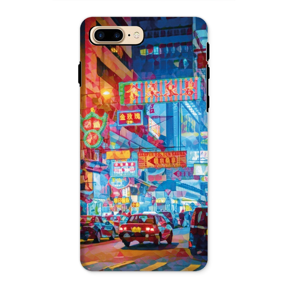 Mosaic Style Colour Pop - Hong Kong Street Scene Tough Phone Case