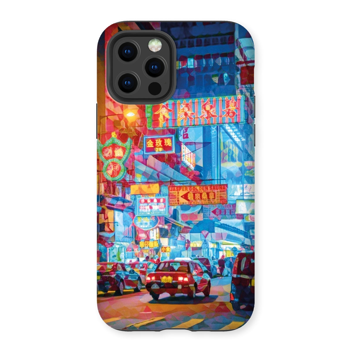 Mosaic Style Colour Pop - Hong Kong Street Scene Tough Phone Case