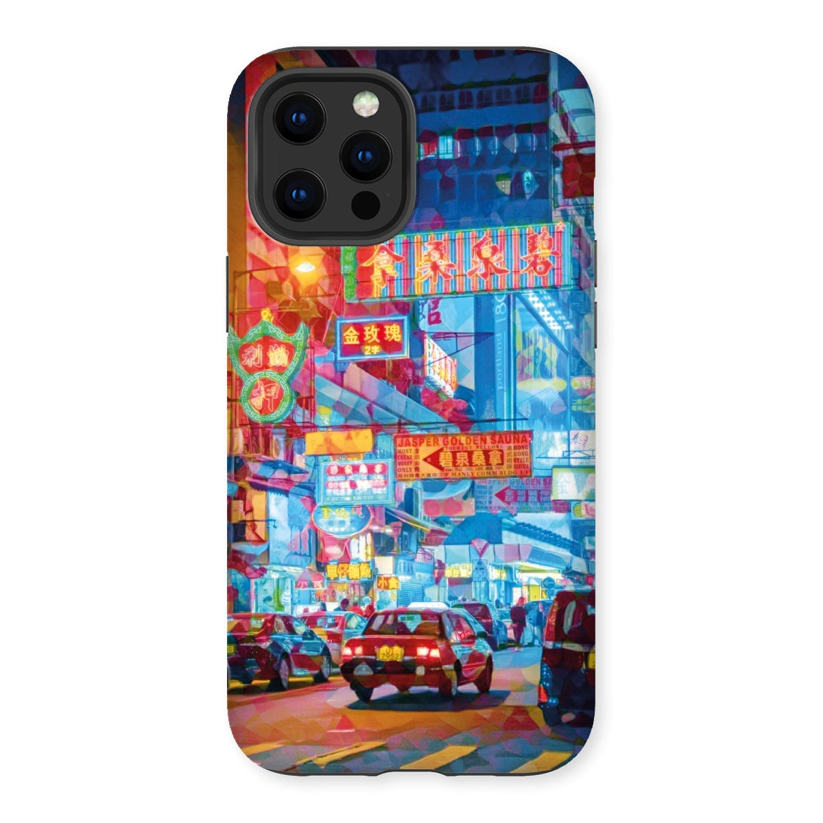 Mosaic Style Colour Pop - Hong Kong Street Scene Tough Phone Case