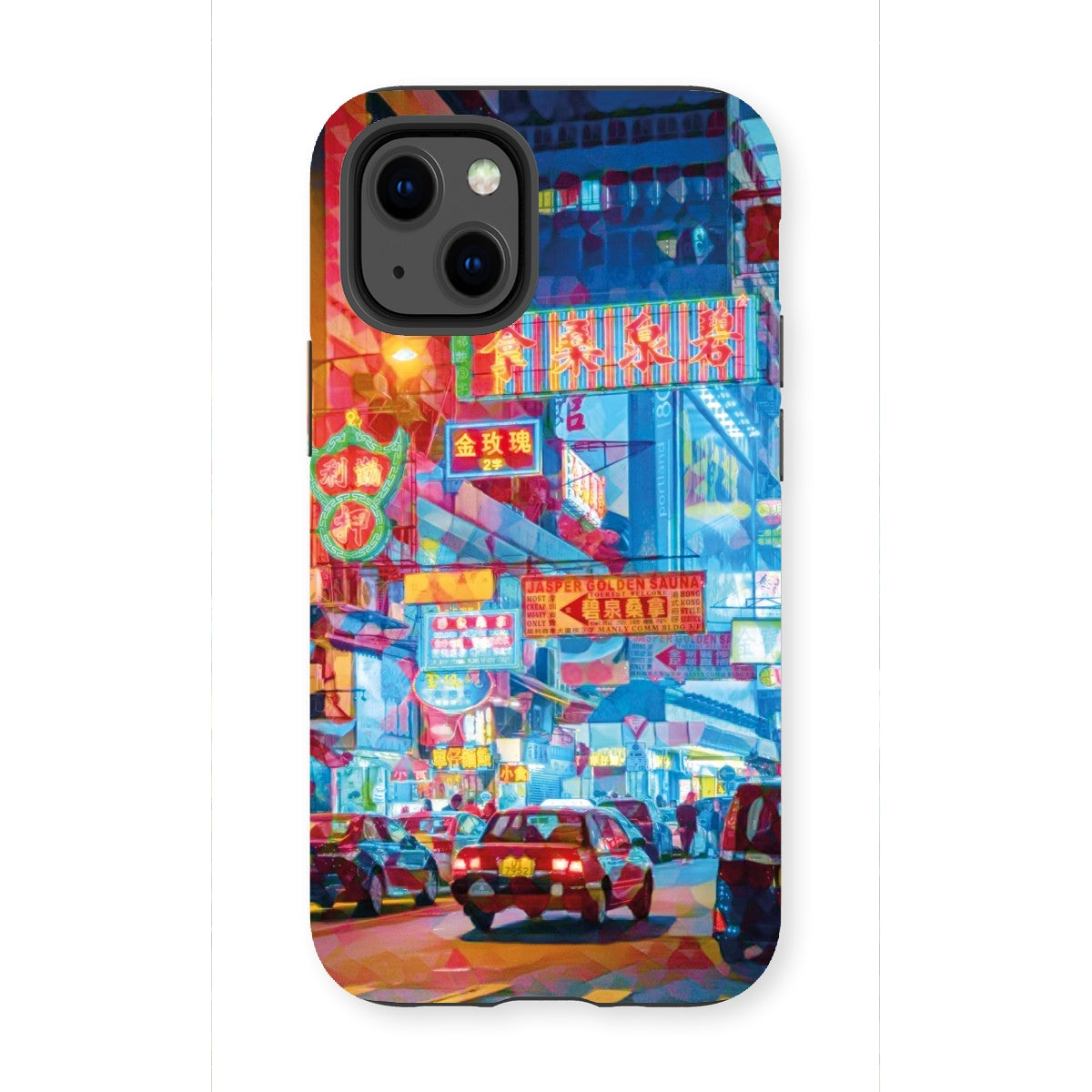 Mosaic Style Colour Pop - Hong Kong Street Scene Tough Phone Case
