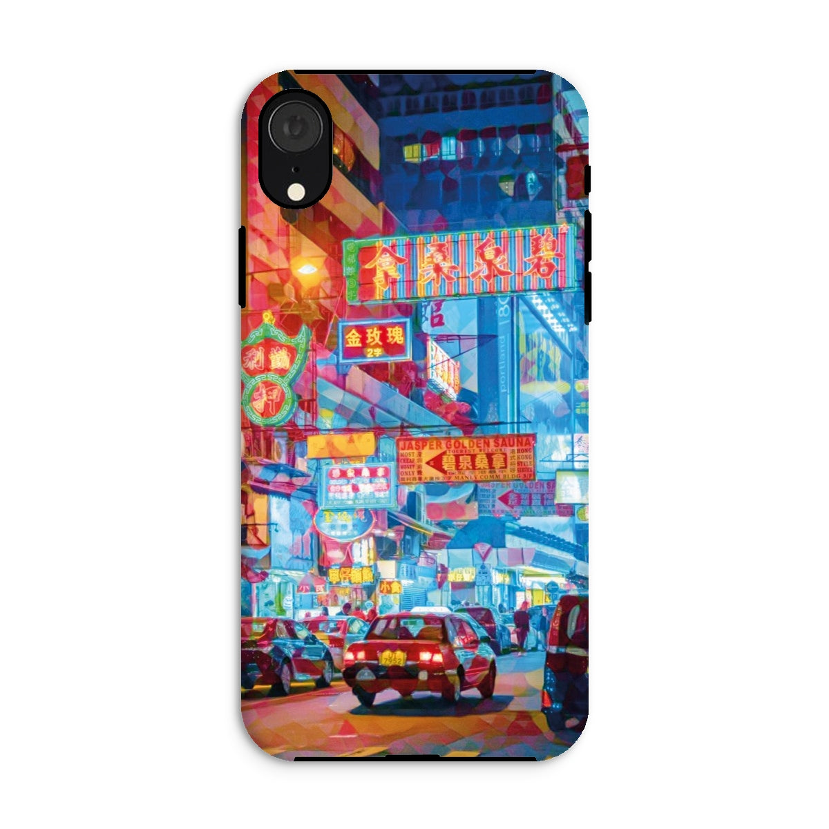 Mosaic Style Colour Pop - Hong Kong Street Scene Tough Phone Case