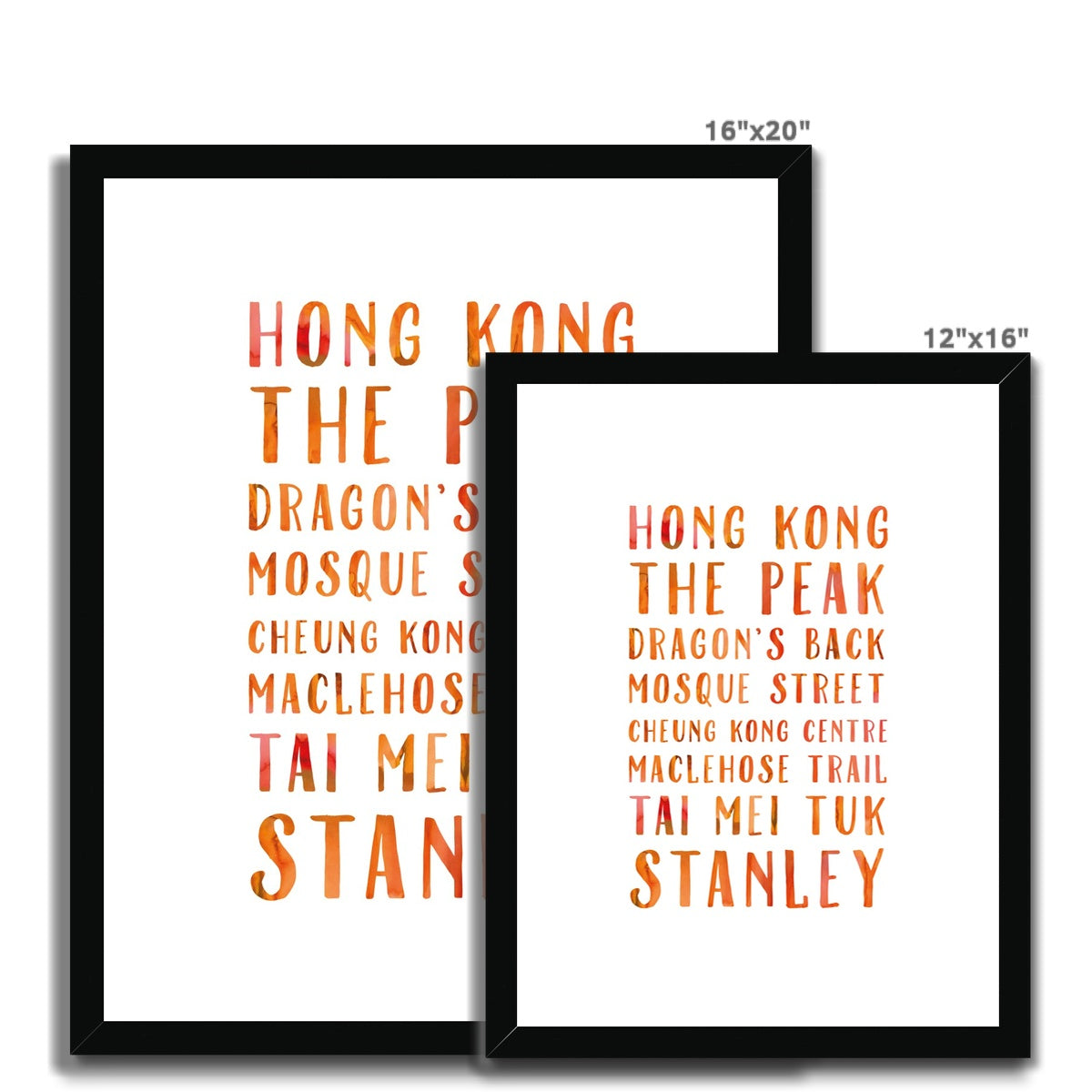 Favourite Places (Orange) Framed & Mounted Print