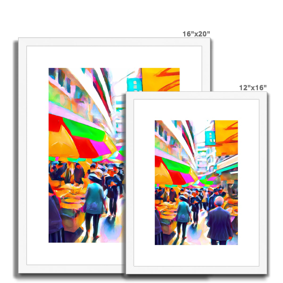 Hong Kong Impressions - Outdoor Market Framed & Mounted Print