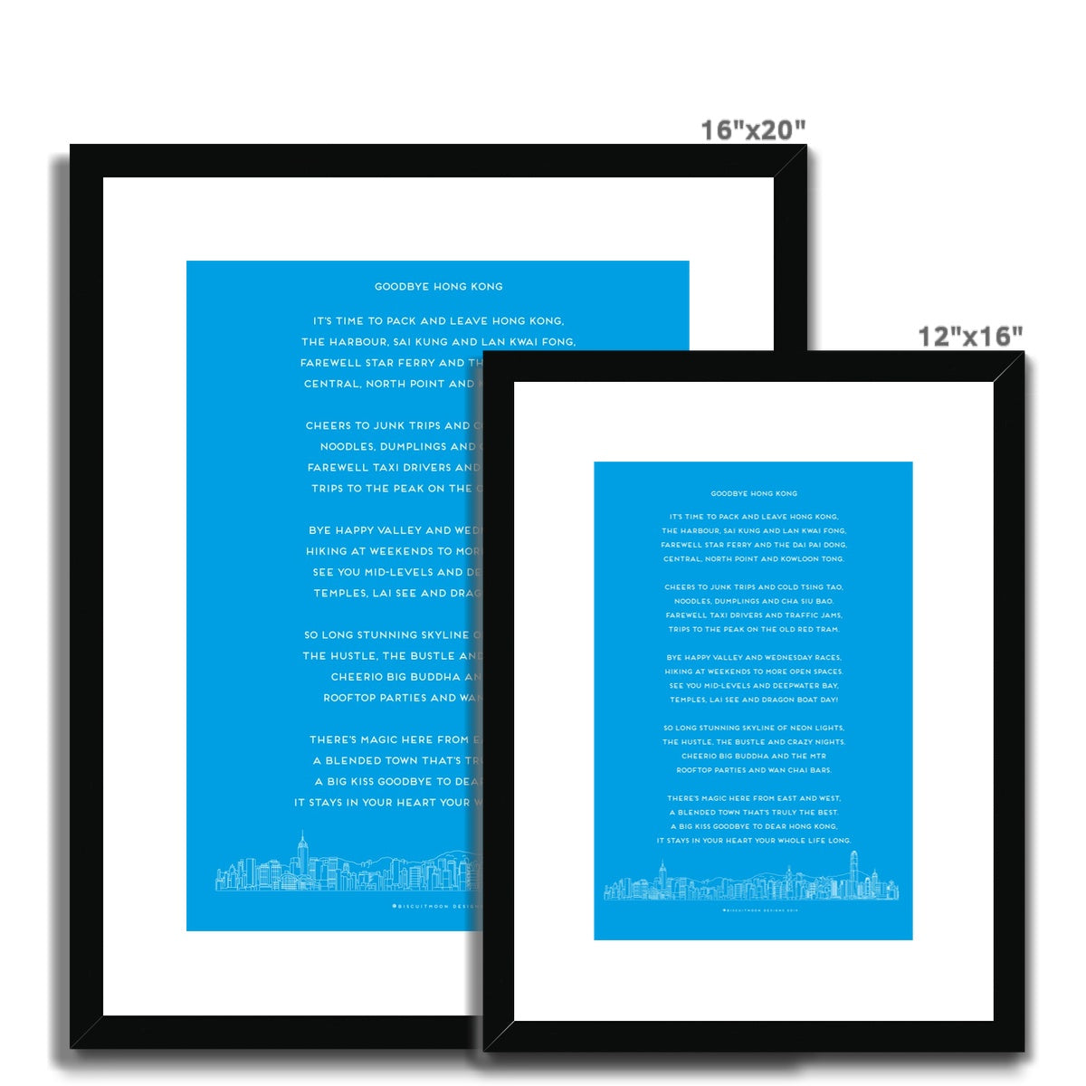 Goodbye Hong Kong (Turquoise) Framed & Mounted Print