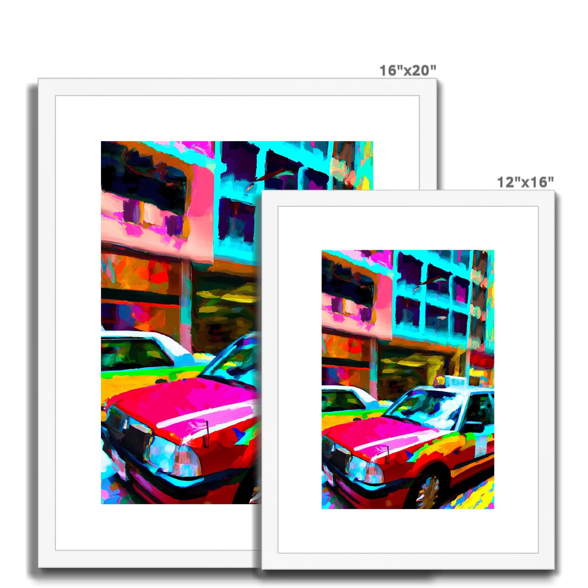 Hong Kong Impressions - Taxi Framed & Mounted Print