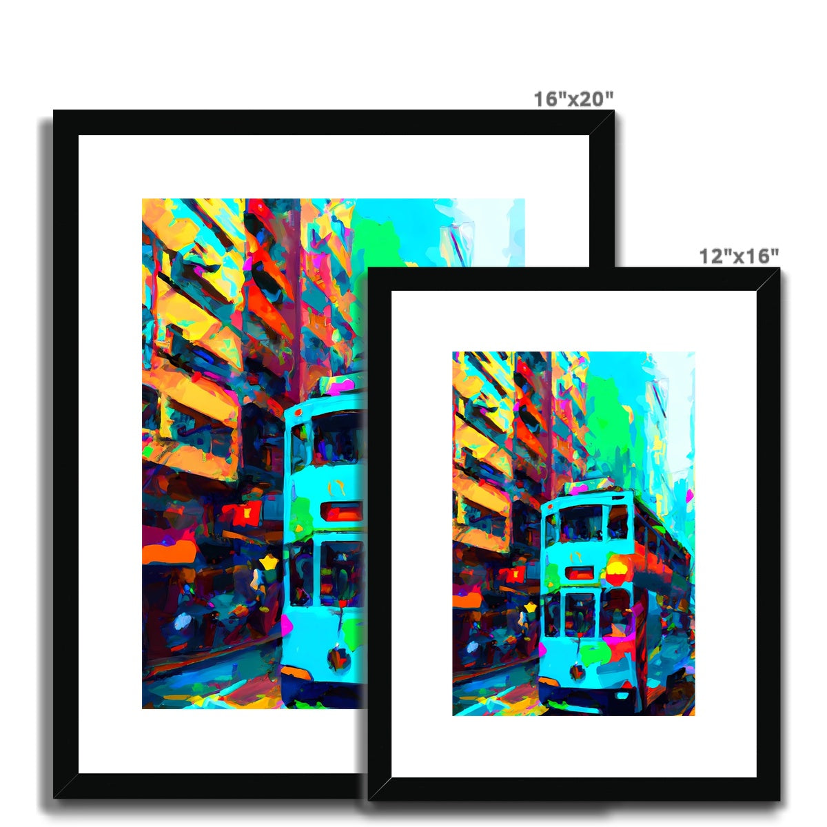 Hong Kong Impressions - Tram Framed & Mounted Print