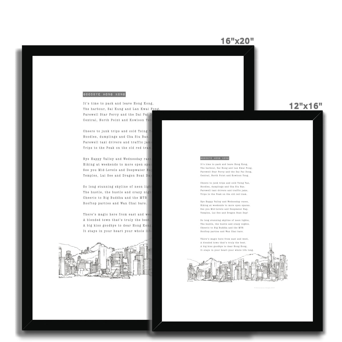 Goodbye Hong Kong (White)  Framed & Mounted Print