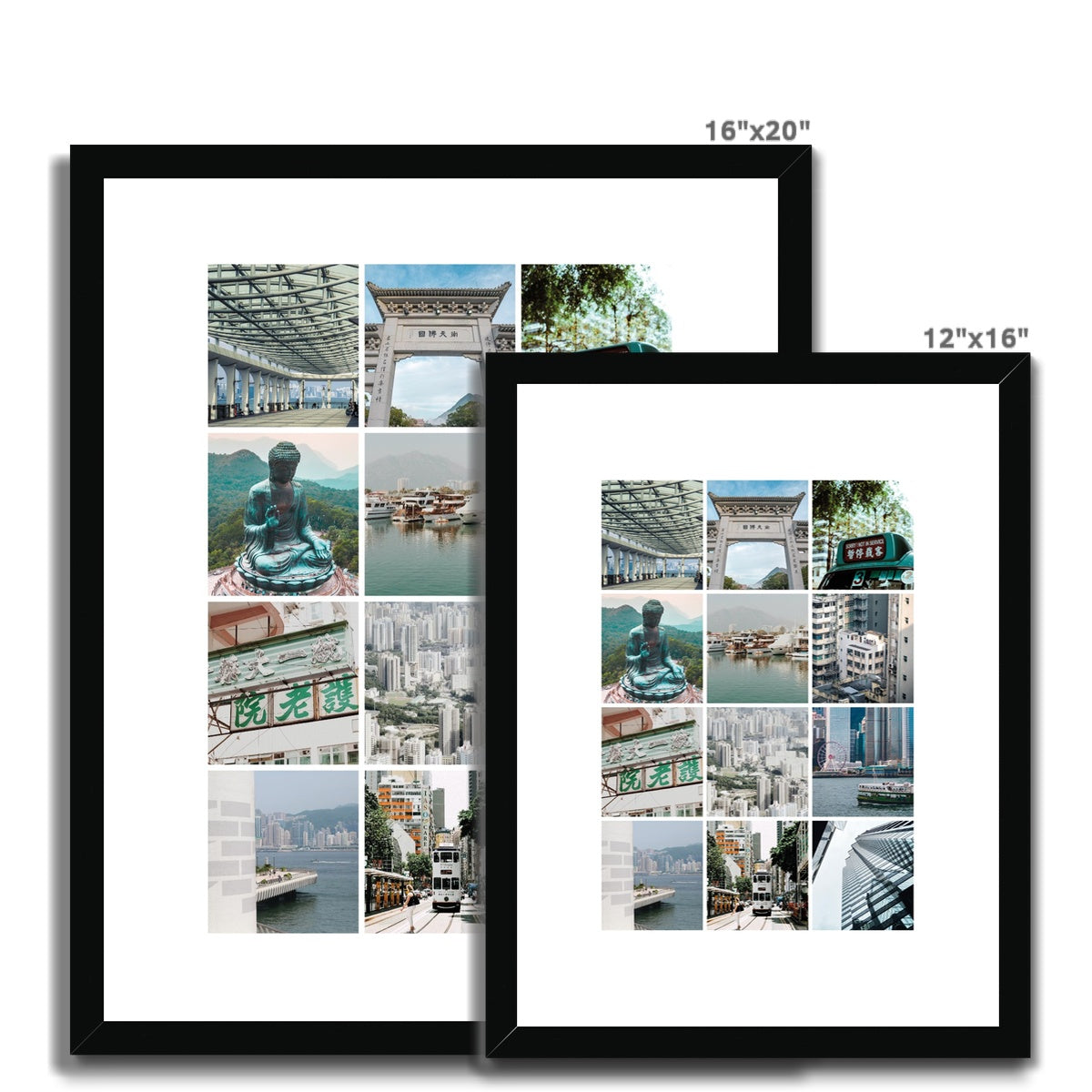 Hong Kong Photo White Tones Framed & Mounted Print