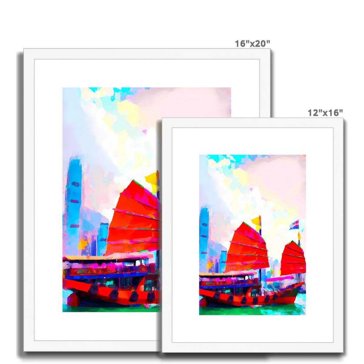 Hong Kong Impressions - Chinese Junk (2) Framed & Mounted Print