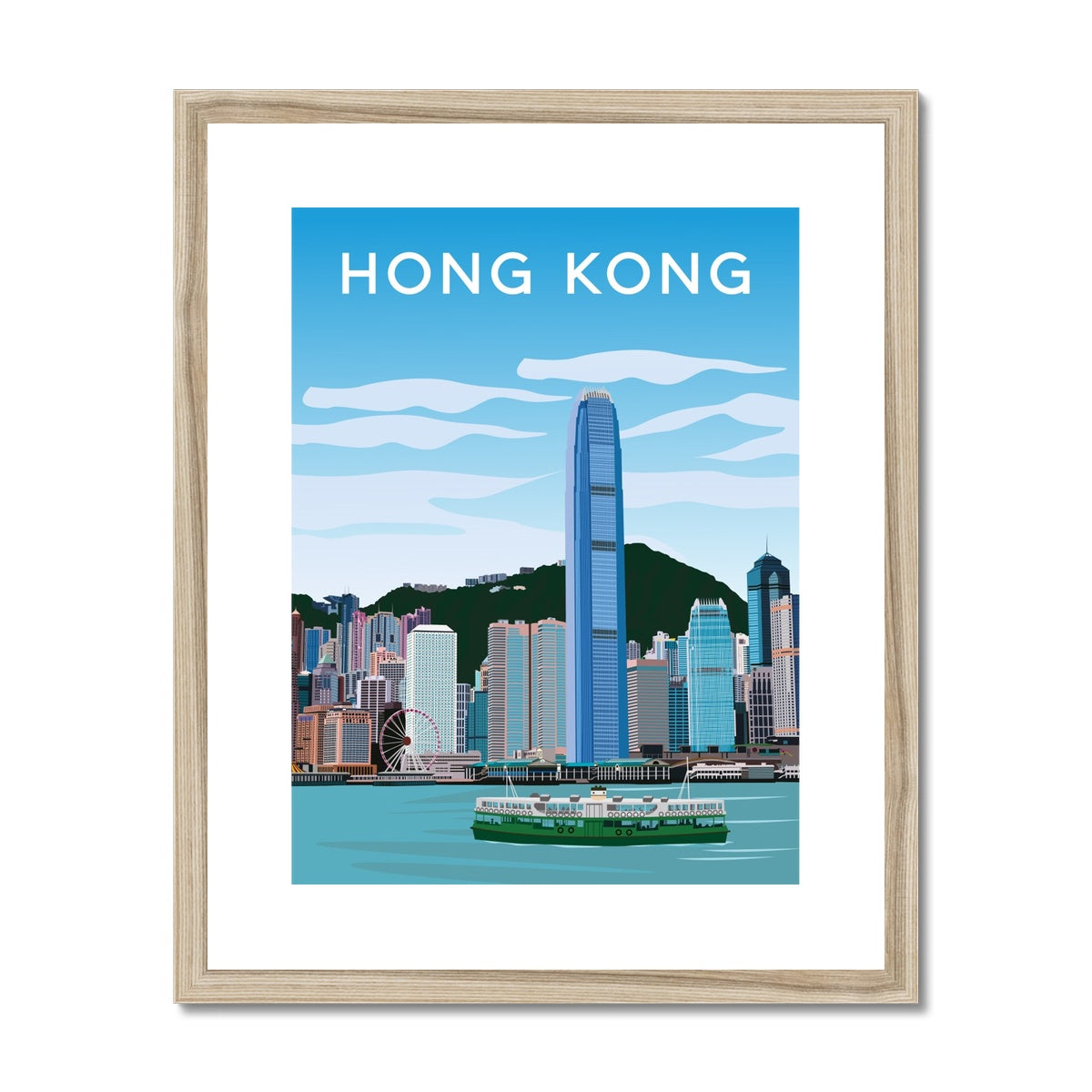 Hong Kong Harbour View Framed & Mounted Print