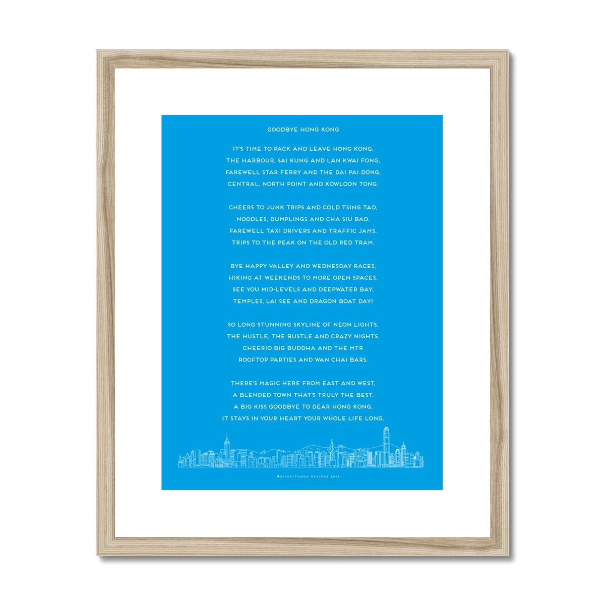 Goodbye Hong Kong (Turquoise) Framed & Mounted Print