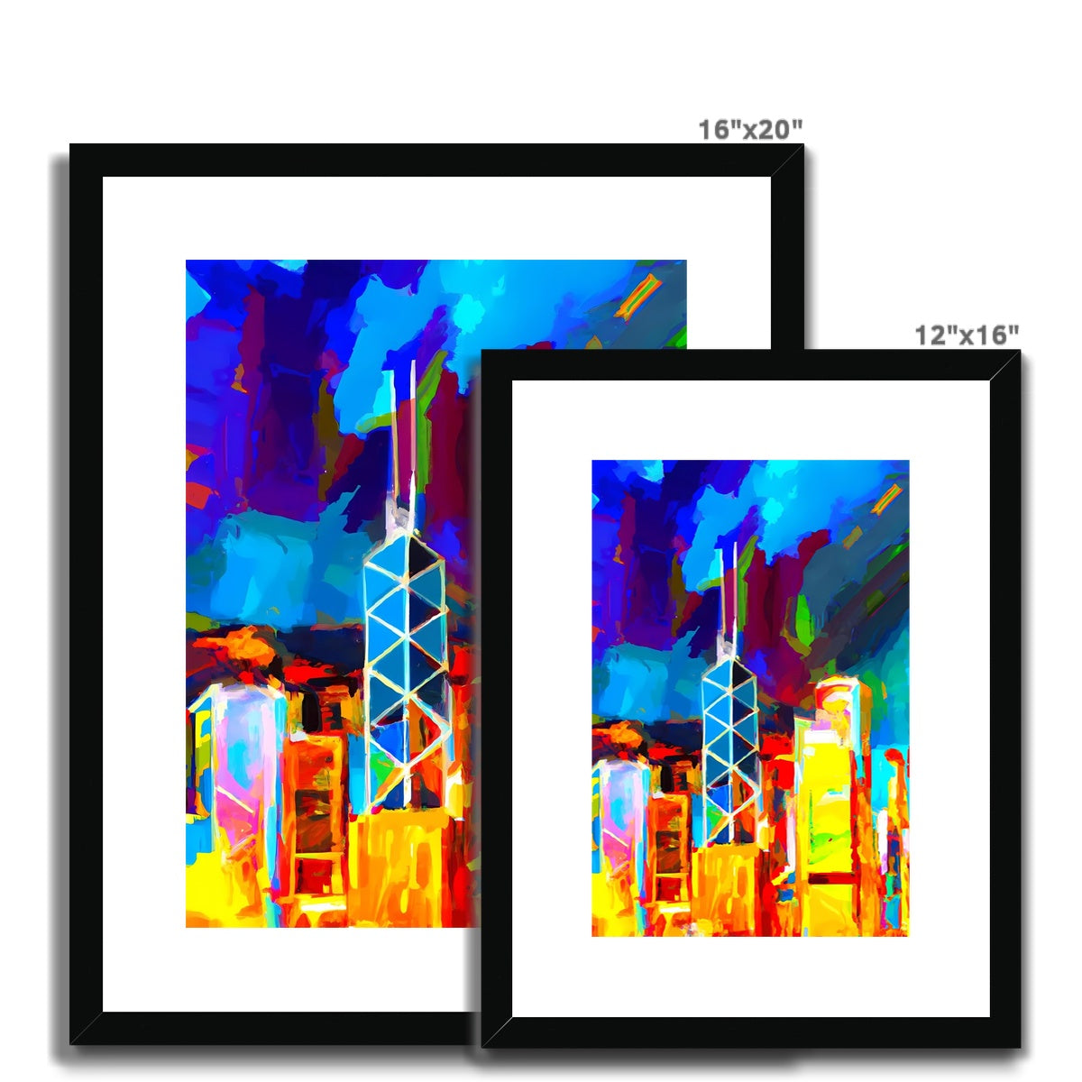 Hong Kong Impressions - Bank of China Skyline Framed & Mounted Print