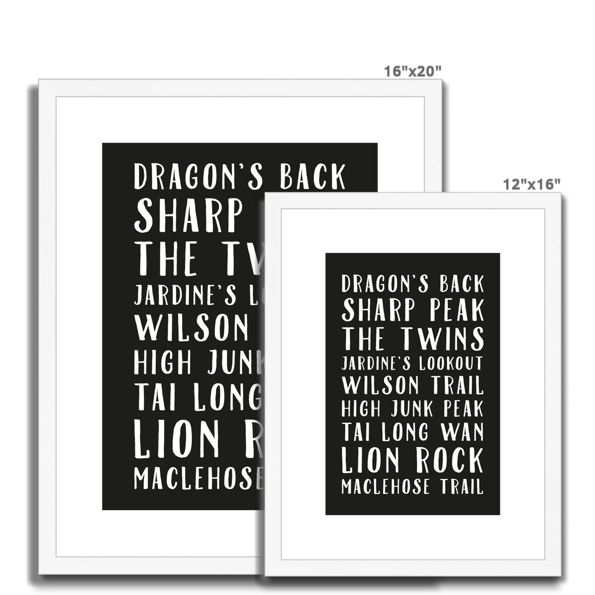 Favourite Places (Black) Framed & Mounted Print