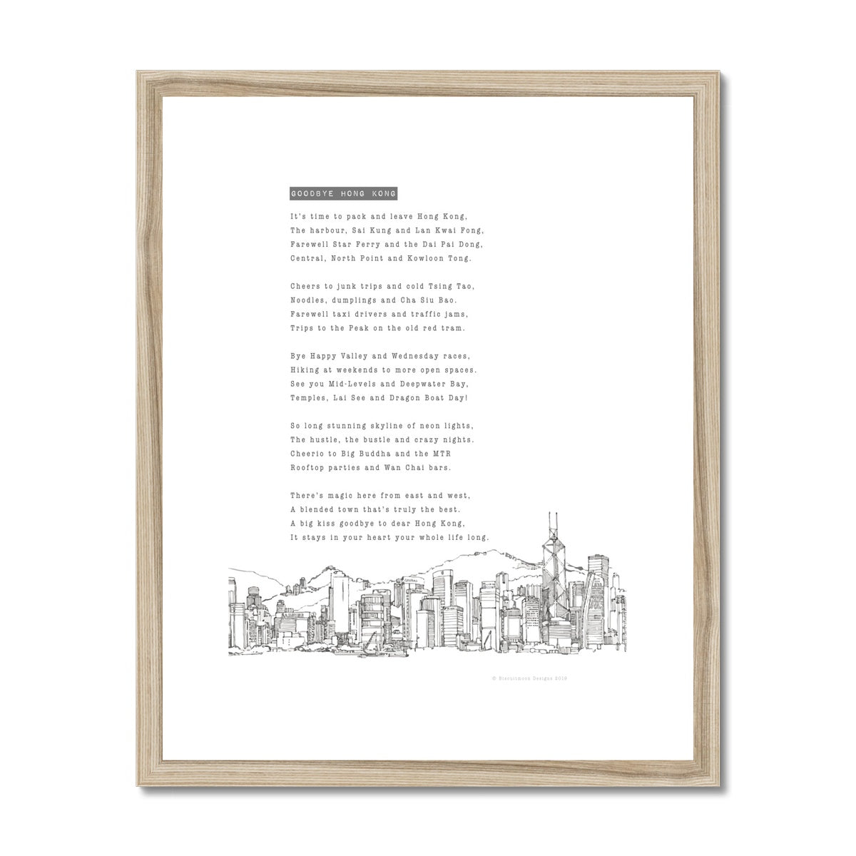 Goodbye Hong Kong (White)  Framed & Mounted Print