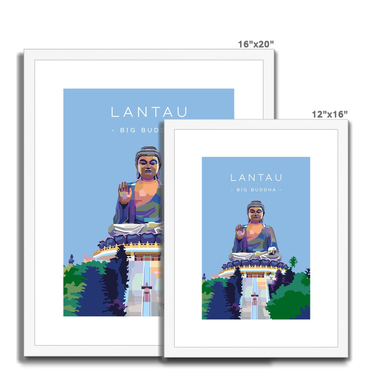 Hong Kong Travel - Lantau Big Buddha Framed & Mounted Print