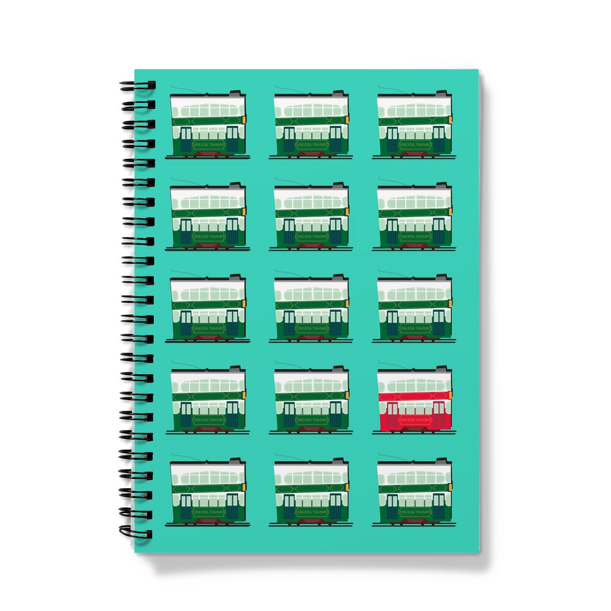 Hong Kong Tram Rows Notebook