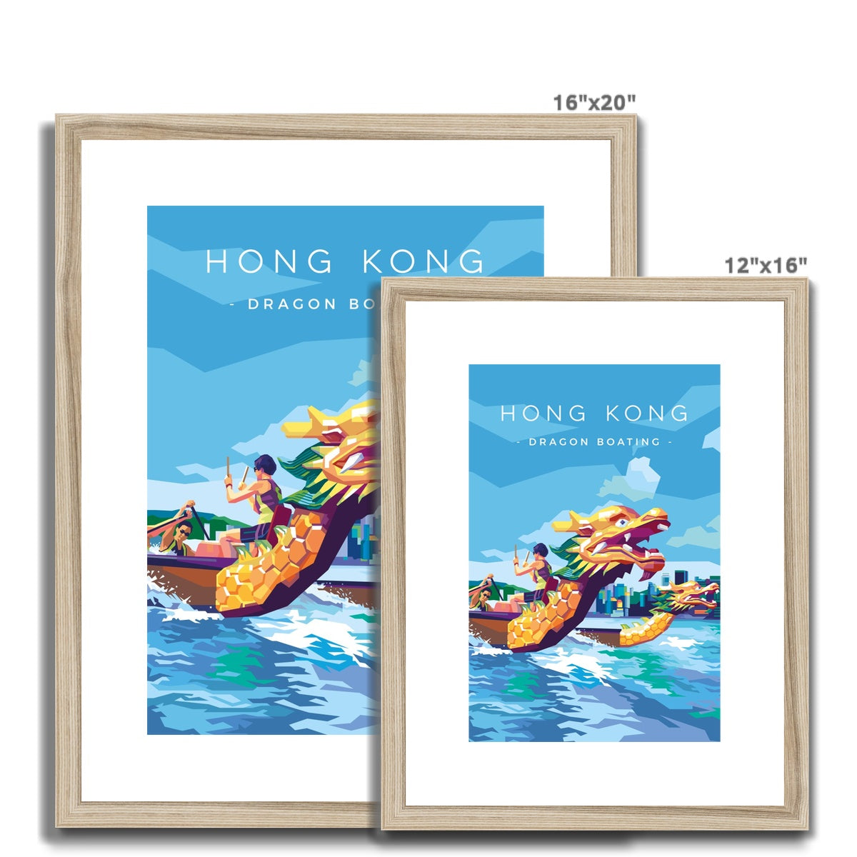 Hong Kong Travel - Dragon Boating Framed & Mounted Print