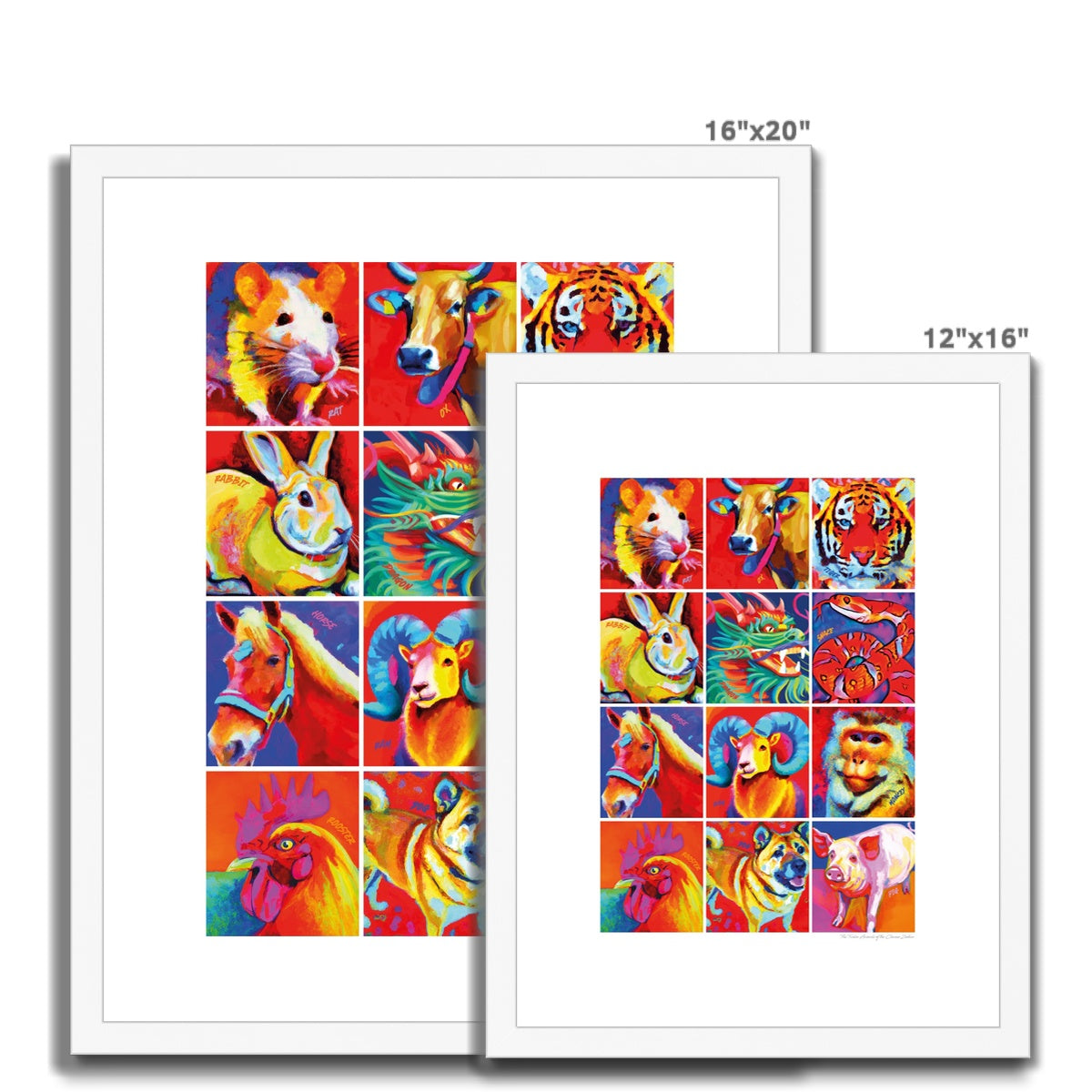 Alternative Chinese Zodiac Framed & Mounted Print