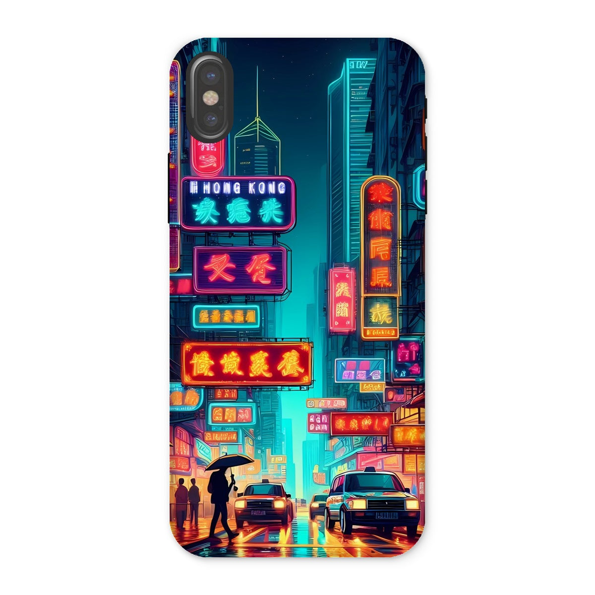 Hong Kong Night Time Neon Tough Phone Case