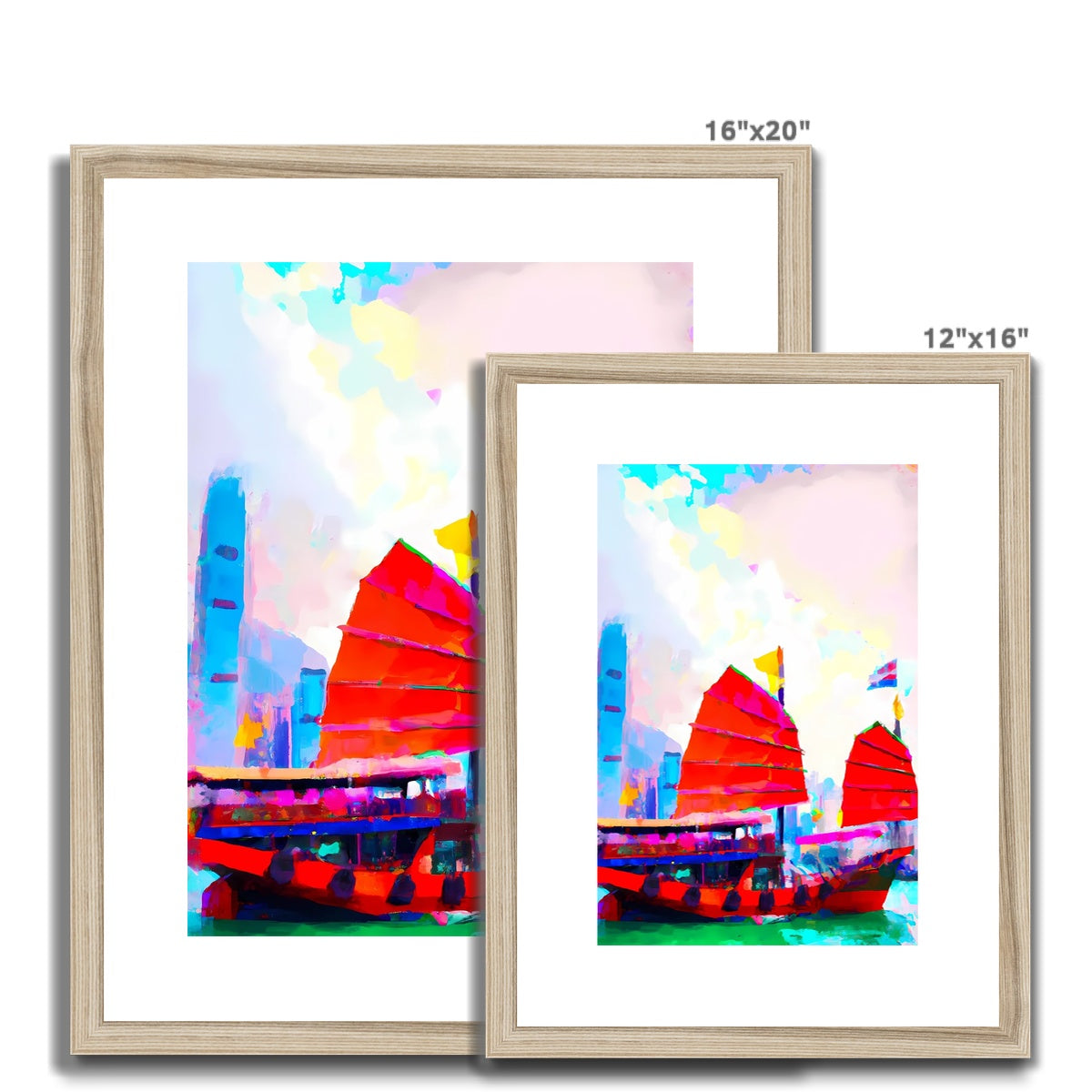 Hong Kong Impressions - Chinese Junk (2) Framed & Mounted Print