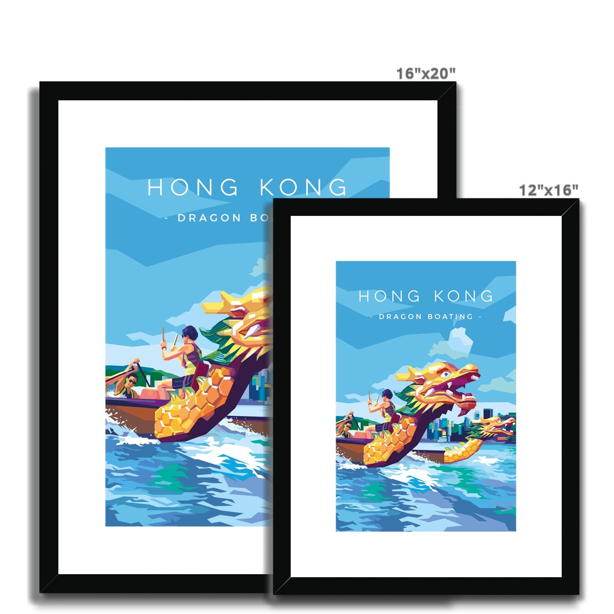 Hong Kong Travel - Dragon Boating Framed & Mounted Print