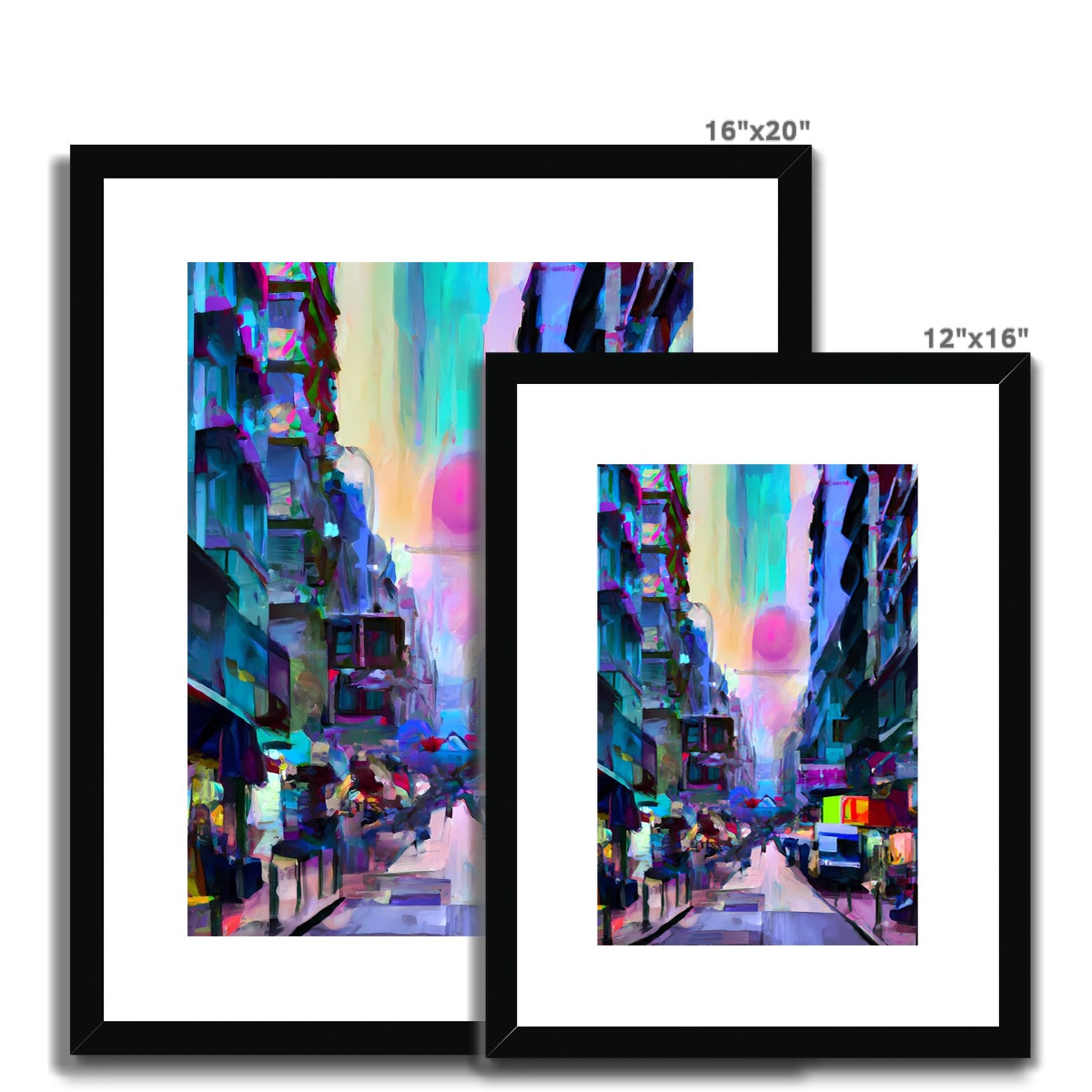 Hong Kong Impressions - Street Scene (2) Framed & Mounted Print