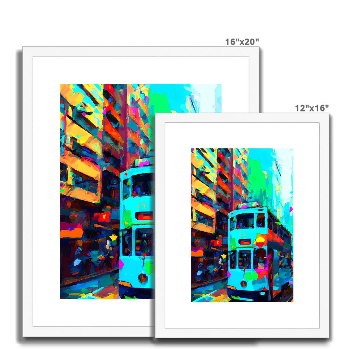 Hong Kong Impressions - Tram Framed & Mounted Print