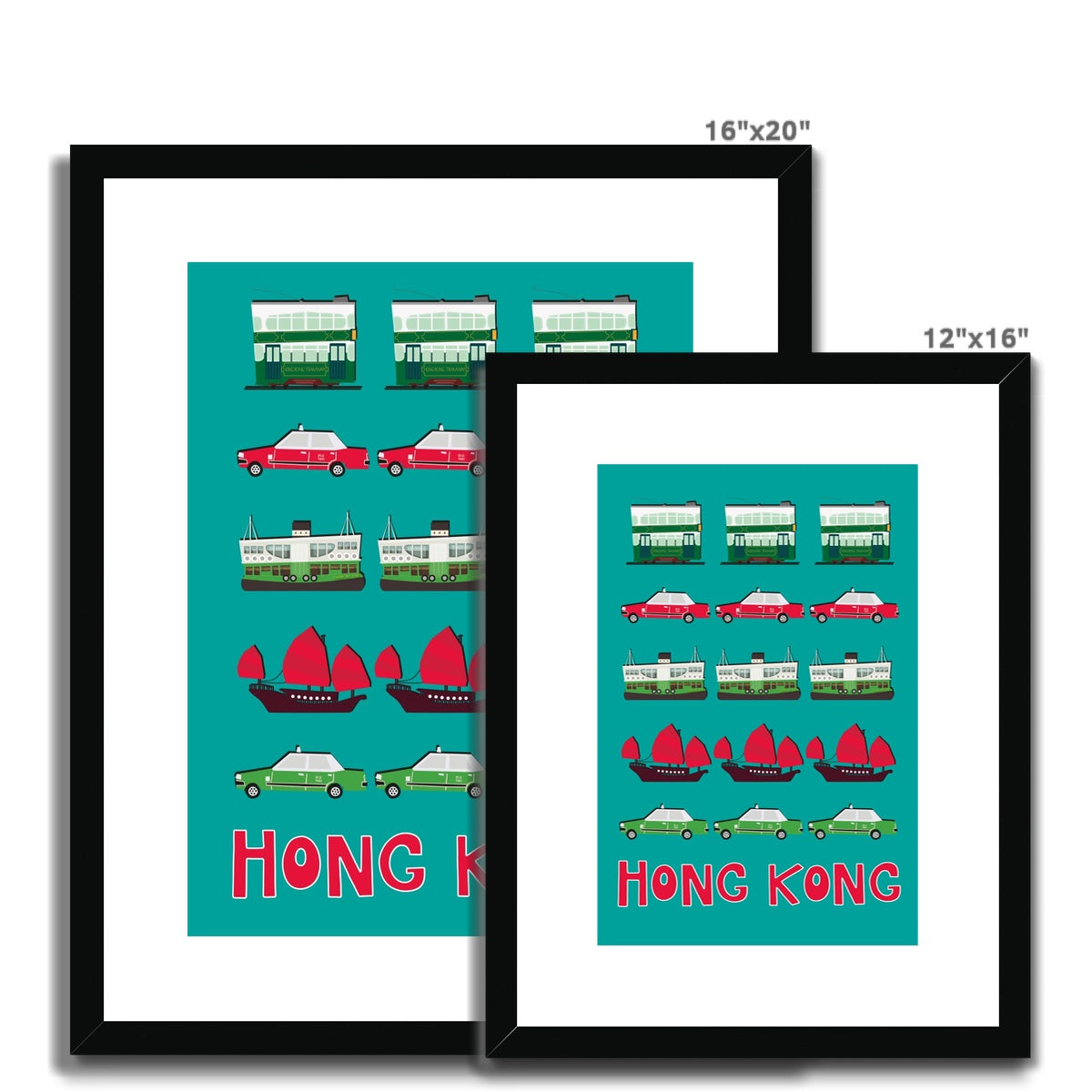 Hong Kong Mixed Transport Framed & Mounted Print