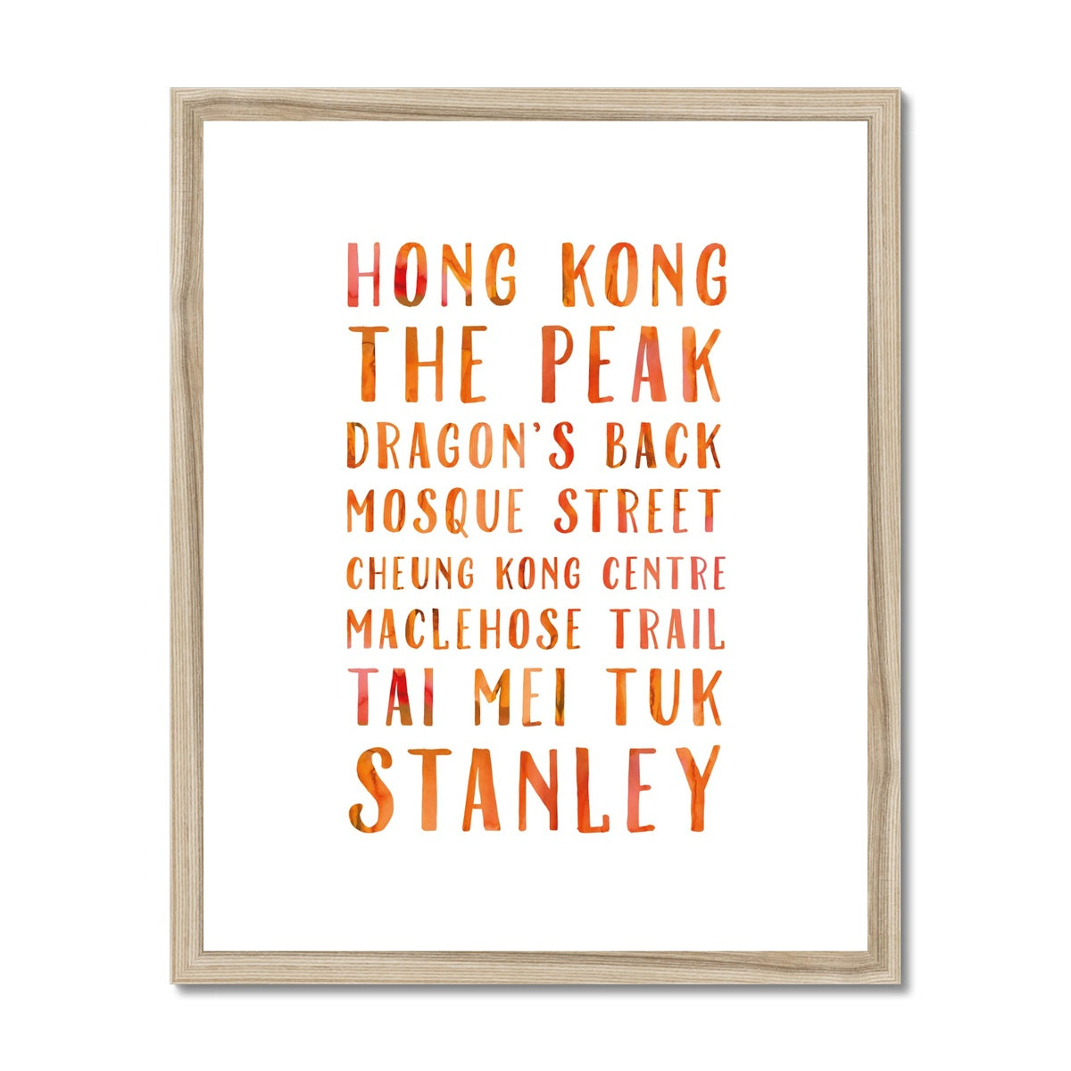 Favourite Places (Orange) Framed & Mounted Print