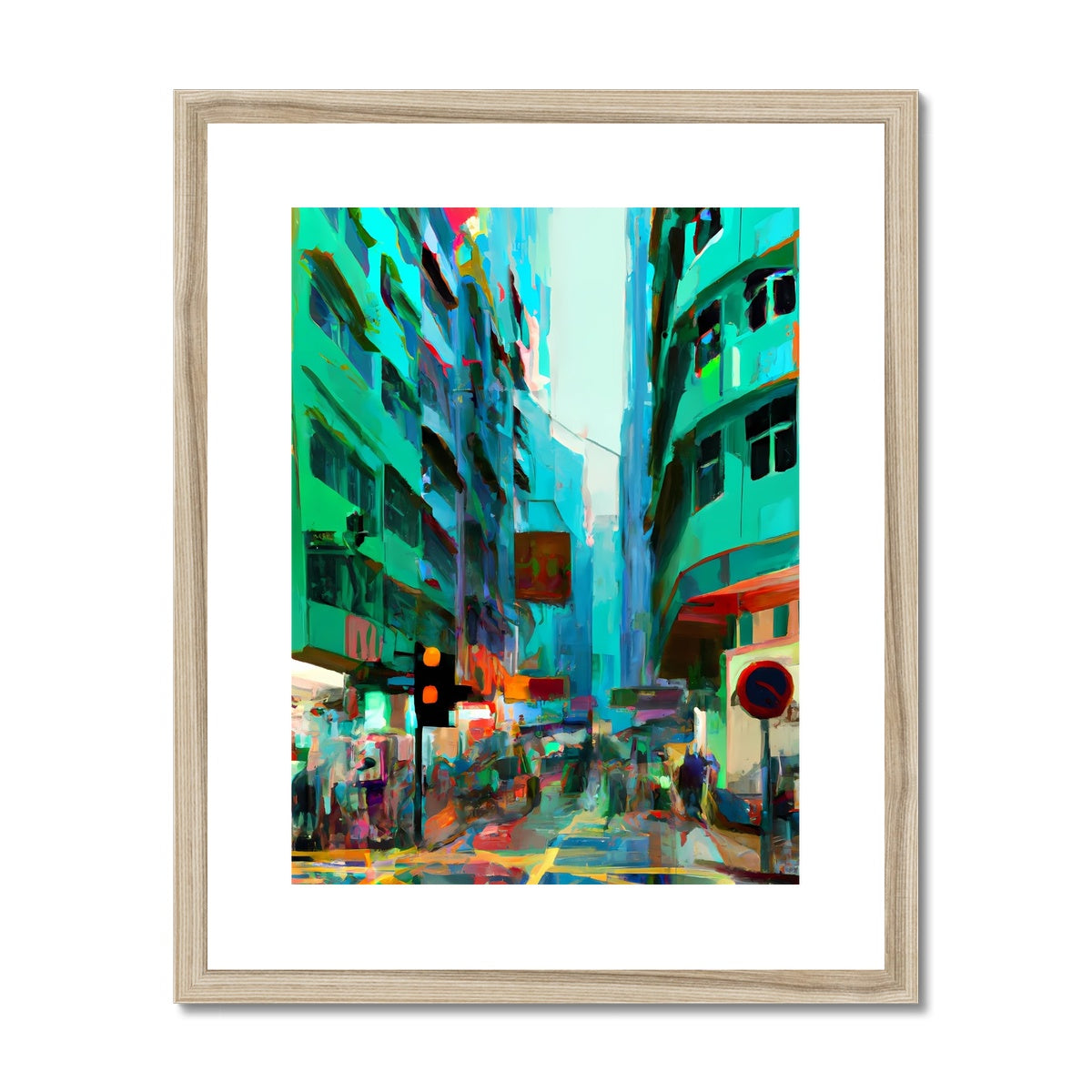 Hong Kong Impressions - Street Scene Framed & Mounted Print