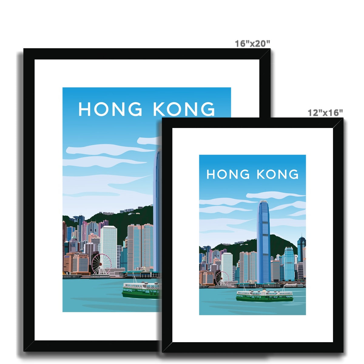 Hong Kong Harbour View Framed & Mounted Print