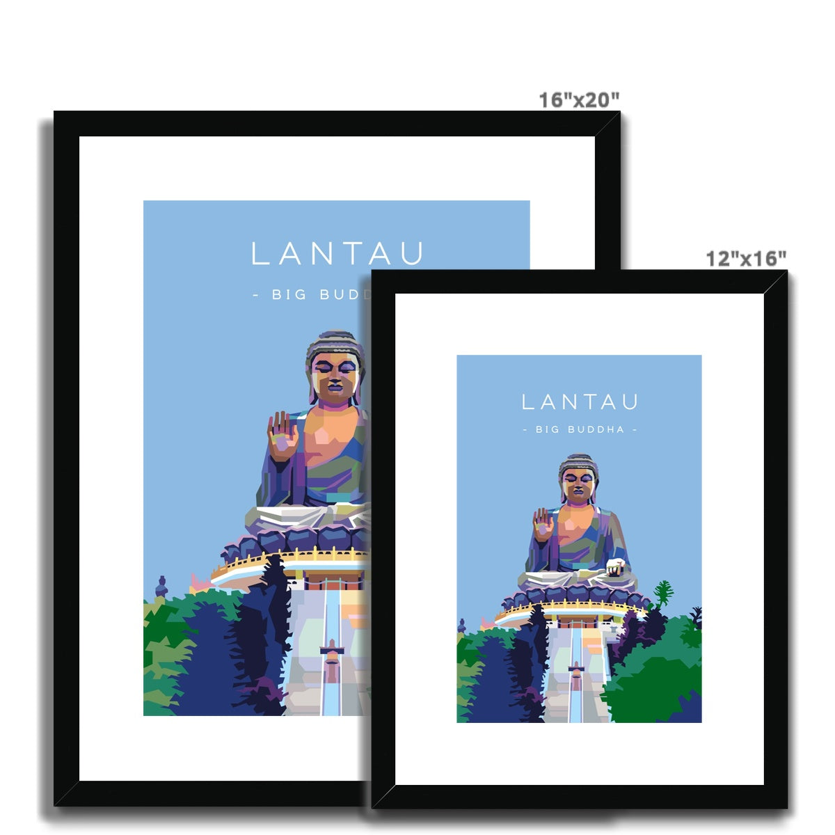 Hong Kong Travel - Lantau Big Buddha Framed & Mounted Print