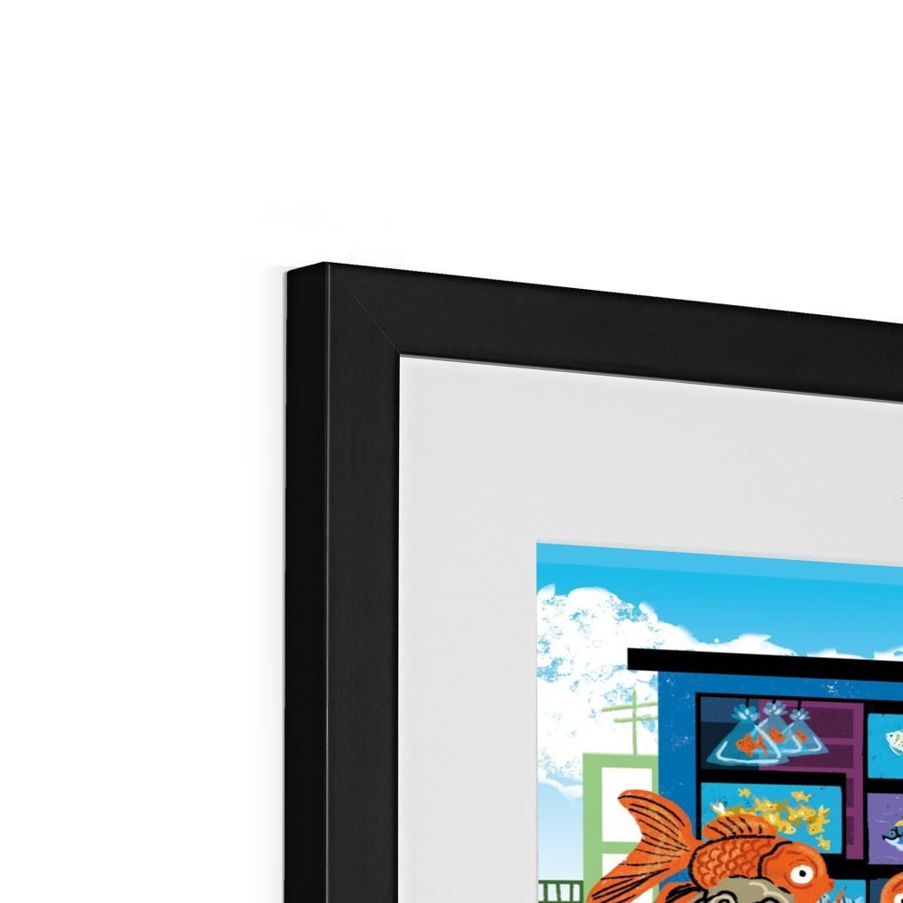 Fantasy Cityscapes - Hong Kong Markets Framed & Mounted Print