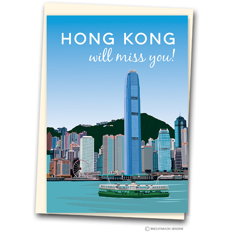 A4 Hong Kong will miss you - Leaving Card