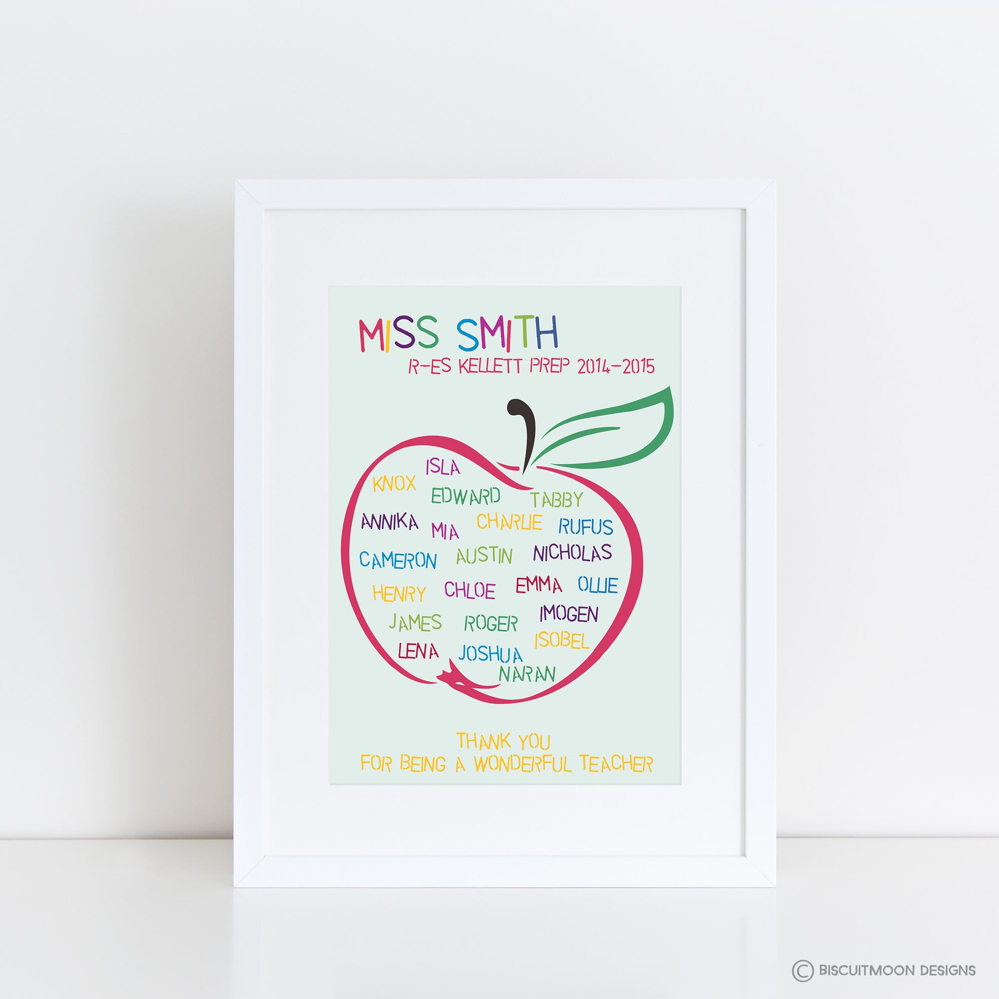 An Apple for my Teacher Personalised Class Print