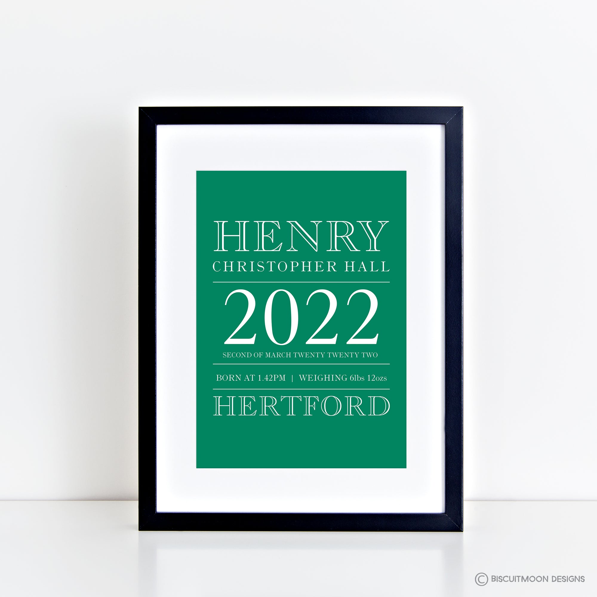 Bold Outline Typography Birth Print