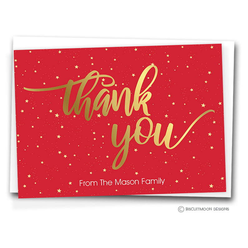 Gold Thank You Personalised Family Thank You Cards