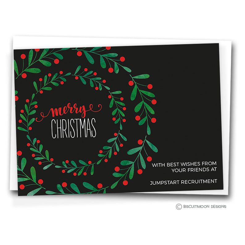 Christmas Wreath Corporate Christmas Cards
